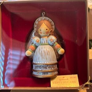 Set of two 1977 Ornament - Yesteryears “Jack in the Box” and “Joy to the World”